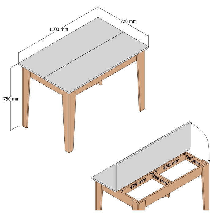 Hanah Home Mesa de cocina Kiev - Travertino